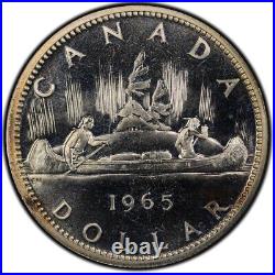 PL66 1965 $1 Canada Silver Voyageur Dollar, PCGS Trueview- Prooflike Blast White