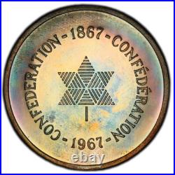 PL66 1967 Canada Silver Centennial Proof Medal, PCGS Trueview- Rainbow Toned PL66 1967 Canada Silver Centennial Proof Medal, PCGS Trueview- Rainbow Toned