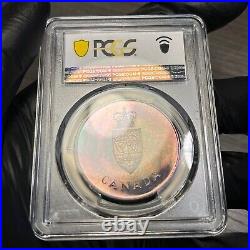 PL66 1967 Canada Silver Centennial Proof Medal, PCGS Trueview- Rainbow Toned