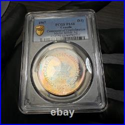 PL66 1967 Canada Silver Centennial Proof Medal, PCGS Trueview- Rainbow Toned PL66 1967 Canada Silver Centennial Proof Medal, PCGS Trueview- Rainbow Toned