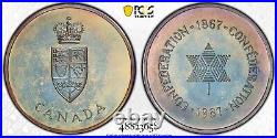 PL67 1967 Canada Silver Centennial Proof Medal, PCGS Trueview- Rainbow Toned PL67 1967 Canada Silver Centennial Proof Medal, PCGS Trueview- Rainbow Toned