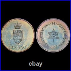 PL67 1967 Canada Silver Centennial Proof Medal, PCGS Trueview- Rainbow Toned PL67 1967 Canada Silver Centennial Proof Medal, PCGS Trueview- Rainbow Toned