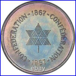 PL67 1967 Canada Silver Centennial Proof Medal, PCGS Trueview- Rainbow Toned PL67 1967 Canada Silver Centennial Proof Medal, PCGS Trueview- Rainbow Toned