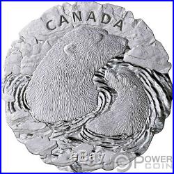 POLAR BEARS Mother and Cub 5 Oz Silver Coin 50$ Canada 2019