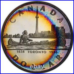 PR67DCAM 1984 Canada Toronto Silver Proof Dollar, PCGS Secure- Beautiful Toned