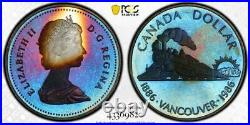 PR68DCAM 1986 Vancouver Canada Silver Proof Dollar, PCGS Secure- Stunning Toned
