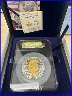 Q5 Canada 2024 Silver 5 Oz Peace Gilt Ultra High Relief NGC PROOF-70 UCAM with COA