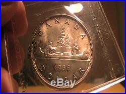 RARE 1936 Canada One Dollar Silver Coin ICCS Grading Mint