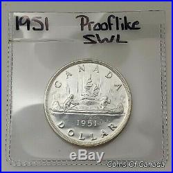 RARE 1951 Canada Silver Dollar Coin Prooflike SWL Short WaterLine #coinsofcanada