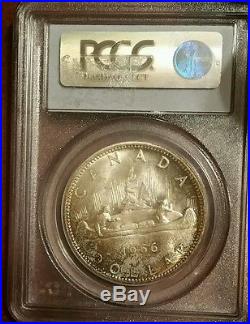 Rare 1966 Canada Silver Dollar Lrg Beads Pcgs Graded Ms-66 Cat. Val. $2850