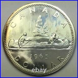 Rare 1965 Canada Silver Dollar thin planchet small beads blunt 5 DDO