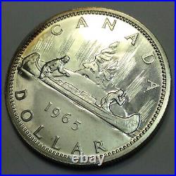 Rare 1965 Canada Silver Dollar thin planchet small beads blunt 5 DDO