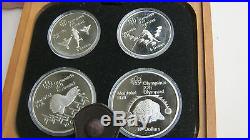 Rare 1976 Canada Montreal OLYMPICS STERLING SILVER COIN SET- 28 Coins in Display