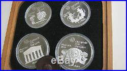 Rare 1976 Canada Montreal OLYMPICS STERLING SILVER COIN SET- 28 Coins in Display