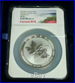 Rare 2018 Canada 10oz Silver $50 Magnificent Maple Leaves NGC MS70 Early Release