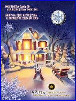 Rare Canada $1 Dollar Sterling Silver Snowflake Coin Loonie Carols, 2006