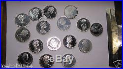 Roll Of 16 BU Canadian Silver Dollars 1965-1966-1967 NO Reserve All Bu Silver