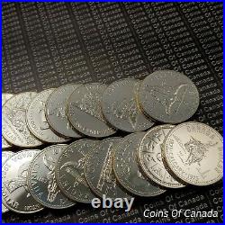 Roll Of 20 Canada Silver Dollars Random Dates 1971-1991 #coinsofcanada