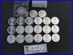 Roll of 20 Uncirculated 1966 Canada Silver Dollars + Bonus Sealed Total=21 coins