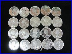 Roll of 20 Uncirculated. 800 Fine Canadian Silver Dollars