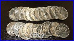 Roll of 20 Uncirculated Canada Silver Dollars Various Dates 1961-1966