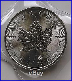 Roll of 25-2015 Canada Silver MAPLE LEAF $51oz. 9999 Ag Pure 25oz Total Coins