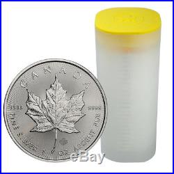 Roll of 25 2018 Canada 1 oz Silver Maple Leaf $5 Coins GEM BU PRESALE SKU49796