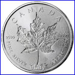 Roll of 25 2018 Canada 1 oz Silver Maple Leaf Incuse $5 Coin GEM BU