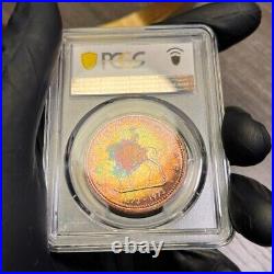 SP66 1973 $1 Canada Silver RCMP Dollar, PCGS Secure- Pretty Rainbow Toned