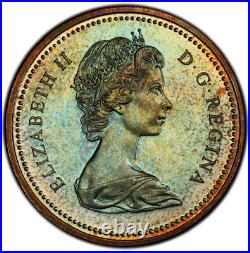 SP67 1971 $1 Canada BC Commem Silver Dollar, PCGS Secure- Pretty Rainbow Toned