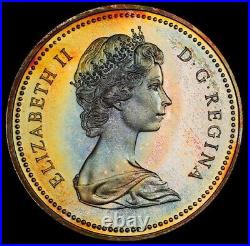 SP67+ 1971 $1 Canada Silver BC Commem Dollar, PCGS Secure- Pretty Rainbow Toned