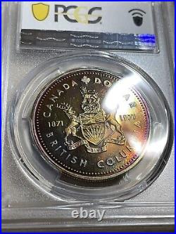 SP68 1971 $1 Canada Silver British Columbia? Dollar Toned PCGS Trueview Photo