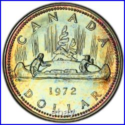 SP68 1972 $1 Canada Voyageur Silver Dollar, PCGS Trueview- Rainbow Toned SP68 1972 $1 Canada Voyageur Silver Dollar, PCGS Trueview- Rainbow Toned
