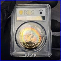SP68 1978 $1 Canada Silver Commonwealth Games Dollar, PCGS Secure- Rainbow Toned