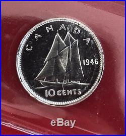 Scarce 1946 Canada Silver 10 Cent Dime Coin ICCS Specimen SP-65