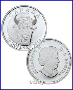 Set (4) 2014 Canada $20 1 Oz Proof Silver The Bison in Mint Packaging SKU37954