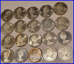 Silver Dollar 1965 Canada Silver Dollar ROLL (20 COINS) UNC. 800 (12 OZ'S SILV)