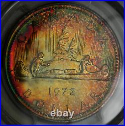 Spectacularly Toned 1972 Voyager Canada Silver Dollar PCGS SP67