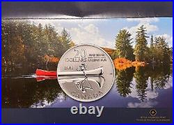 StampTLC 3 Canada $20 Canoe Reflect the Past Presentation Folder Silver Coin COA