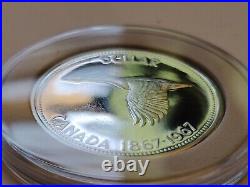 Stunning Slight Tilted Goose DIE ERROR BU 1967 Canada 800 Silver Dollar w HOLDER