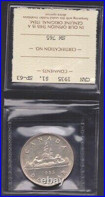 Super Scarce Specimen Quality 1935 Canada Silver Dollar First Circulation Issue
