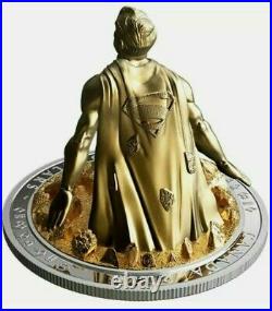 Superman Last Son of Krypton 10oz Silver Gold Coin Sculpture $100 Canada Gift