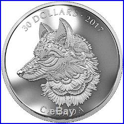 The Great Grey Wolf 2 oz Proof Silver Coin Zentangle Art Canada 2017