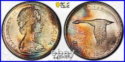 Toned Silver 1967 Canada $1 Dollar PCGS MS64+