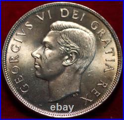 Uncirculated 1949 Silver Canada One Dollar Coin