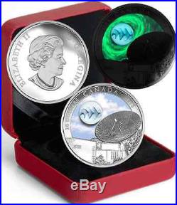 Universe Glow-in-Dark Glass with Silver Fume $20 2016 1OZ PureSilver Canada Coin