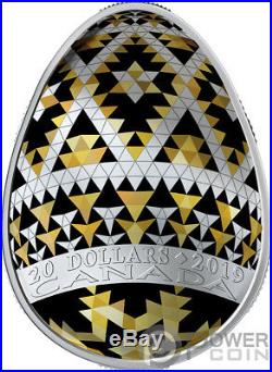 VEGREVILLE PYSANKA Easter Gold Spring Egg Shape 1 Oz Silver Coin 20$ Canada 2019