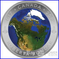 VIEW OF CANADA FROM SPACE 25th Anniversary Convex Silver Coin 25$ Canada 2017