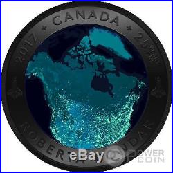 VIEW OF CANADA FROM SPACE 25th Anniversary Convex Silver Coin 25$ Canada 2017