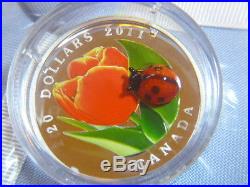 Venetian Murano Glass Ladybug 2011 Canadian silver coin